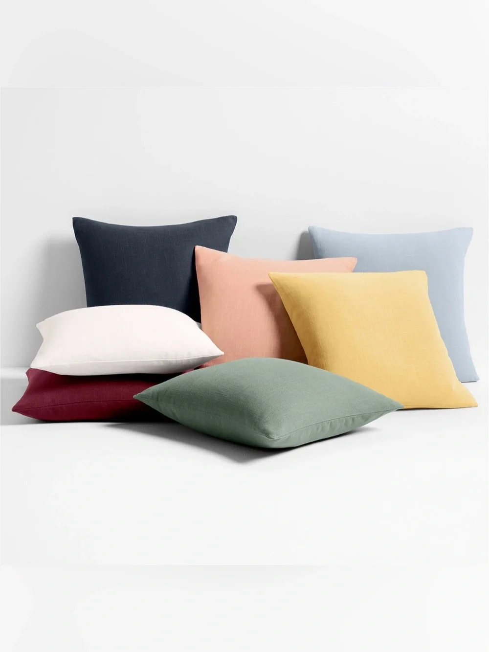 Crate & Barrel Set of 2 Organic Cotton Pillow Covers 20x20 Pink NWOT Covers Only